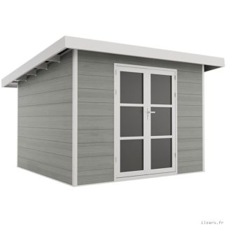 Abri de jardin composite SINTRA – 9 m2 gris clair