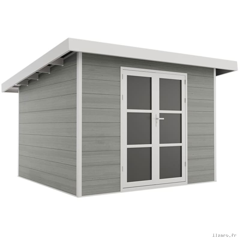 Abri de jardin composite SINTRA – 9 m2 gris clair