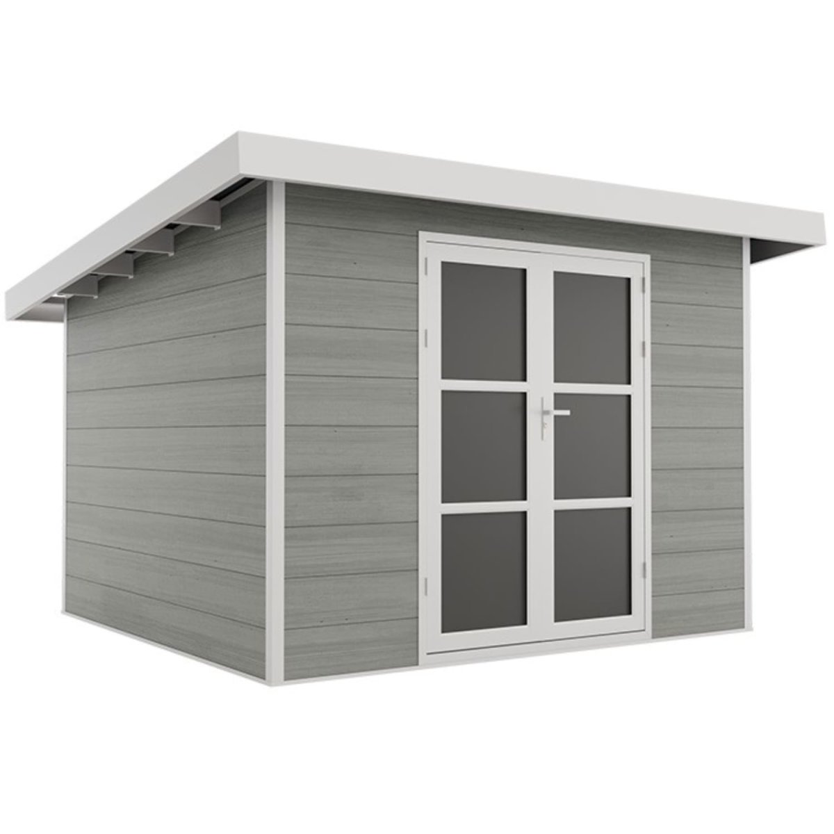 Abri de jardin composite SINTRA – 9 m2 gris clair – Image 2