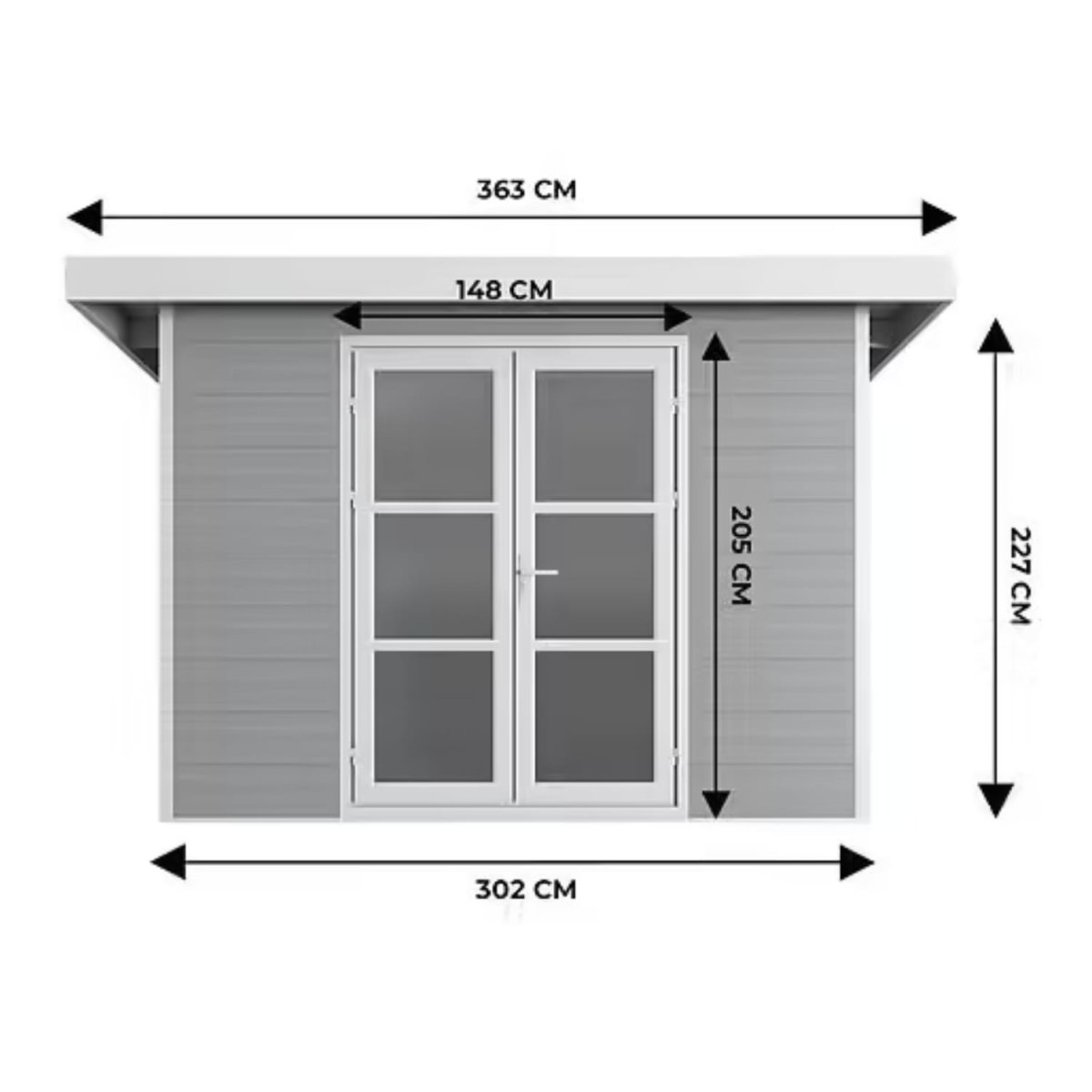 Abri de jardin composite SINTRA – 9 m2 gris clair – Image 4