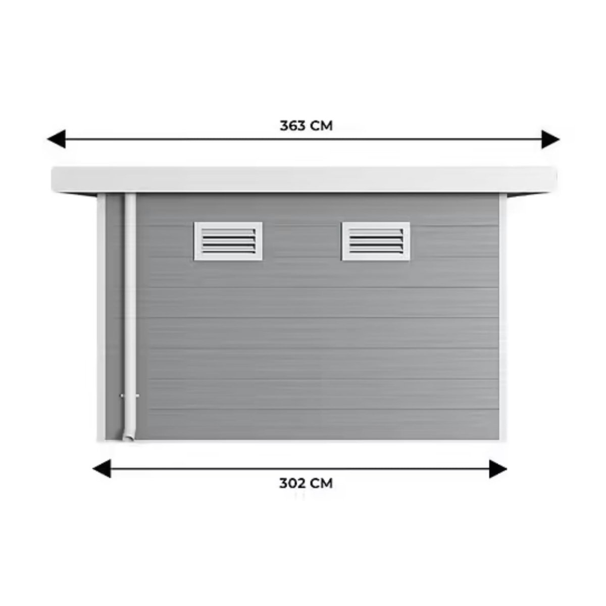 Abri de jardin composite SINTRA – 9 m2 gris clair – Image 5