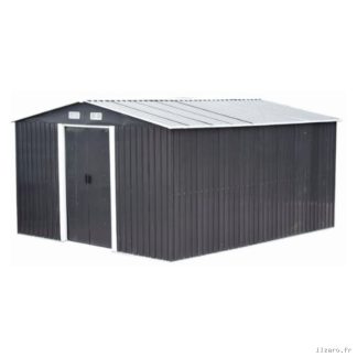 Abri de jardin en acier galvanisé gris 12,5 m²