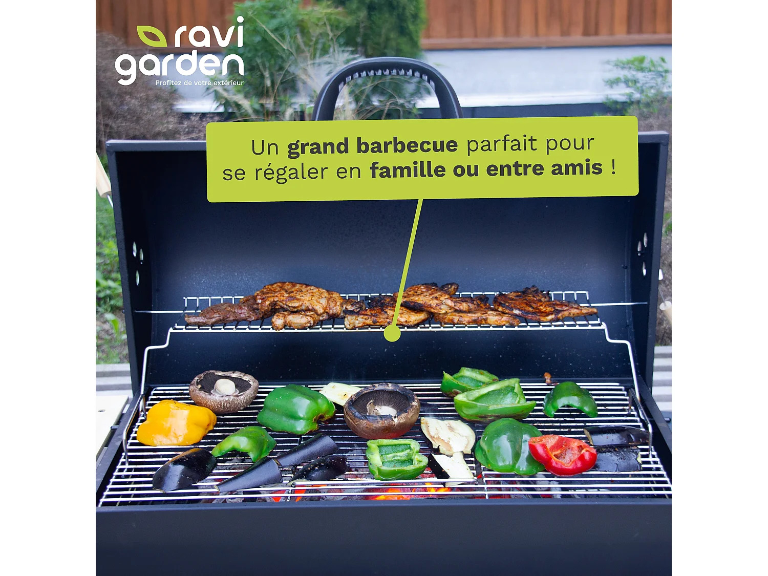 Barbecue Charbon de Bois XXL avec Couvercle – Grille Américaine – Image 4
