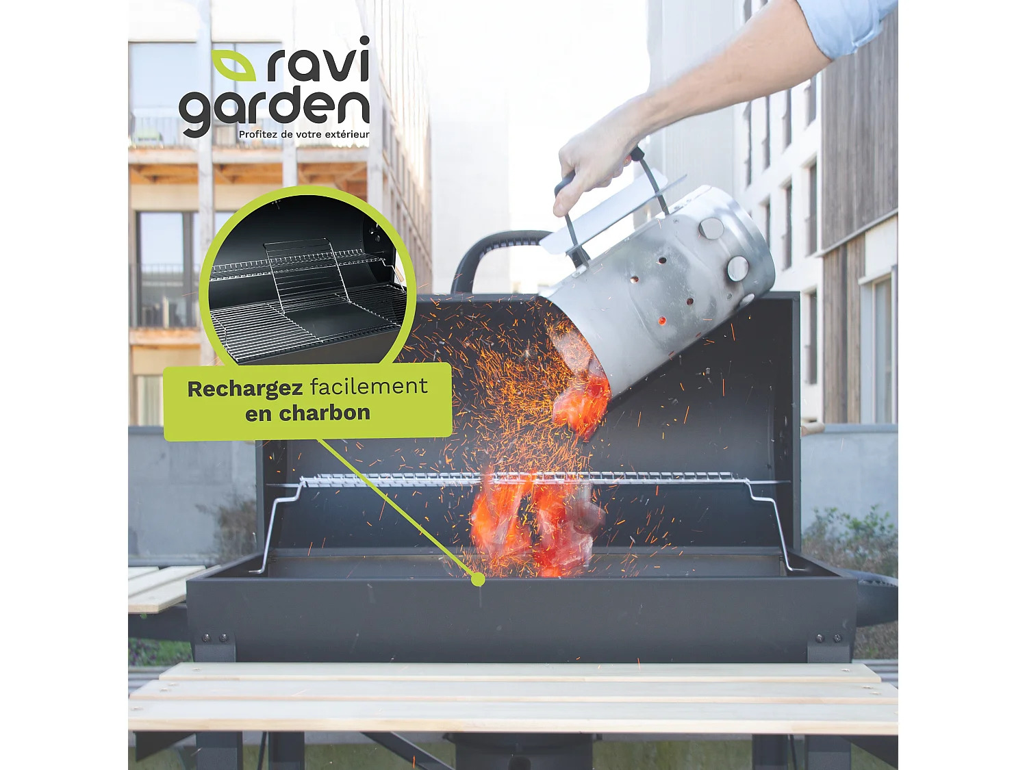 Barbecue Charbon de Bois XXL avec Couvercle – Grille Américaine – Image 5