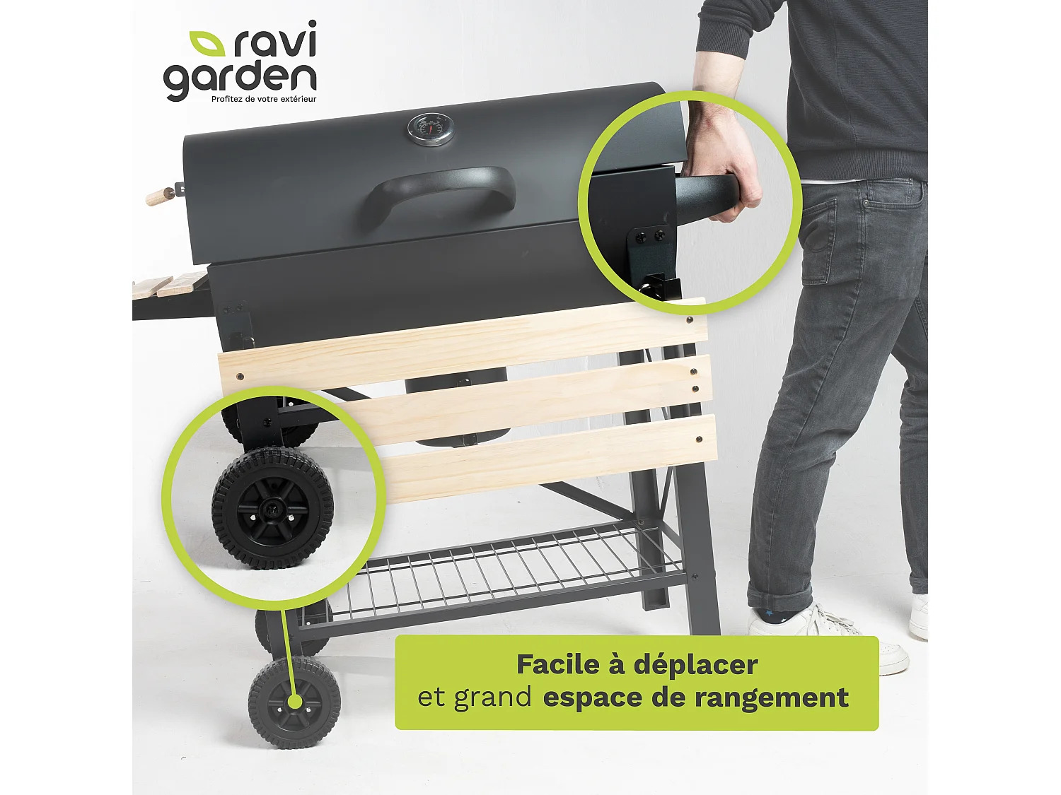 Barbecue Charbon de Bois XXL avec Couvercle – Grille Américaine – Image 6