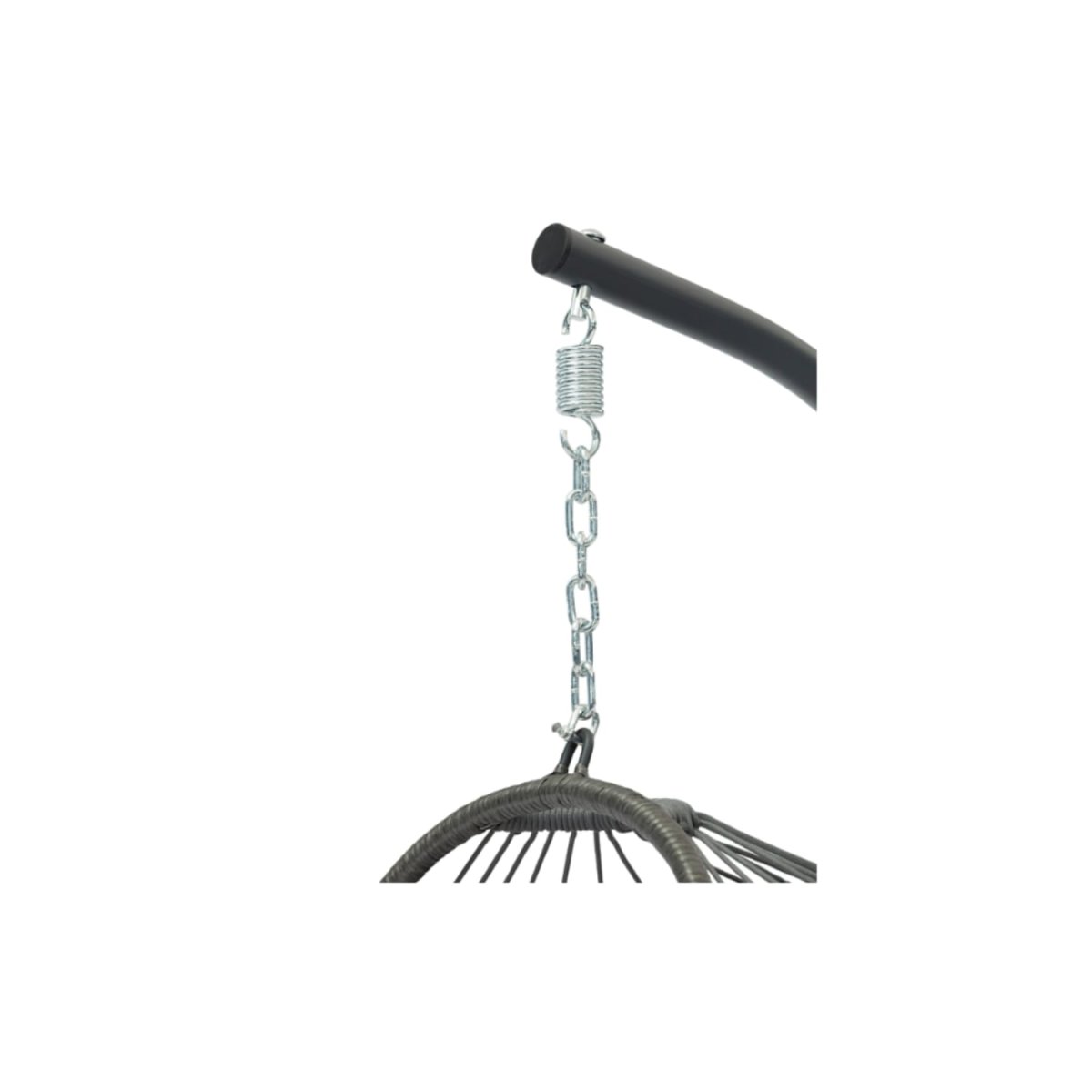 Fauteuil de jardin suspendu en forme d’œuf en acier coloris gris anthracite – Image 3