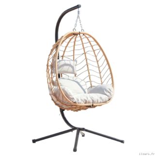 Fauteuil suspendu beige résine & Acier LIMA