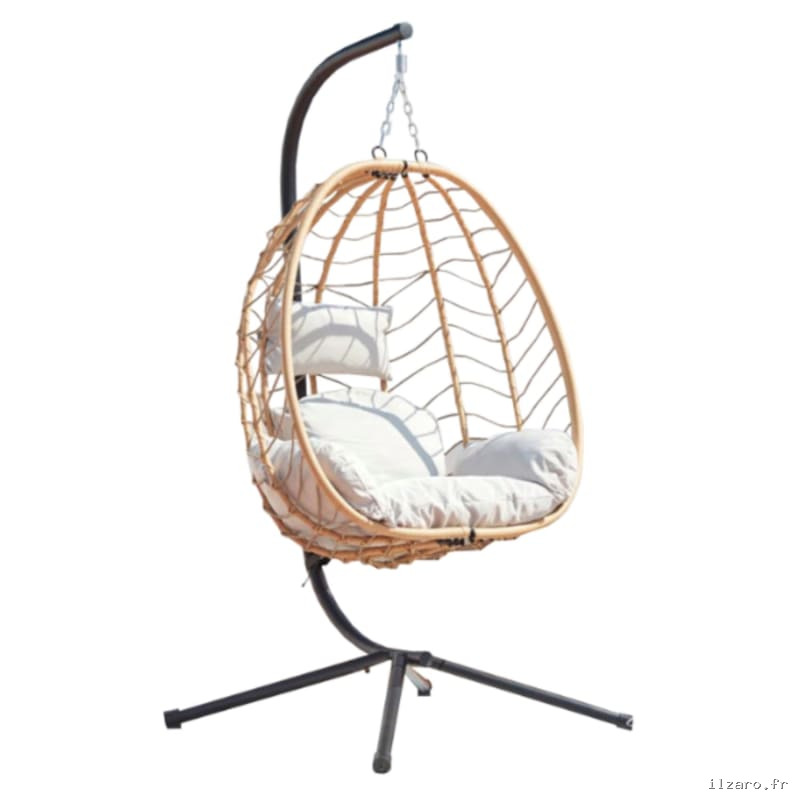 Fauteuil suspendu beige résine & Acier LIMA
