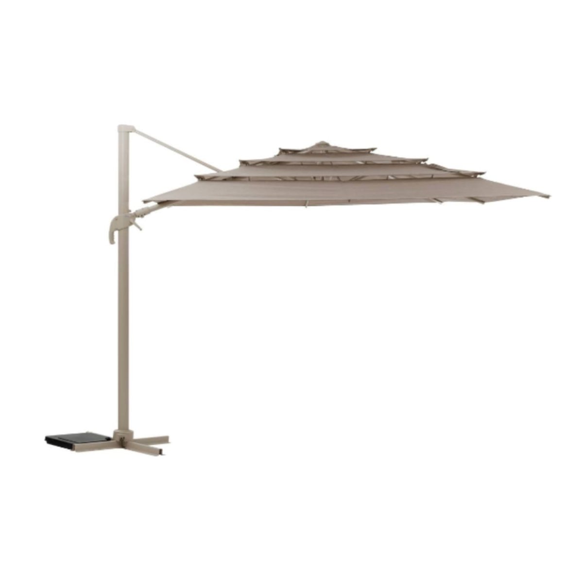 Parasol déporté rectangulaire multi-toile « Melhia » lin 4 x 3m en aluminium acier et oléfine – Hespéride – Image 2