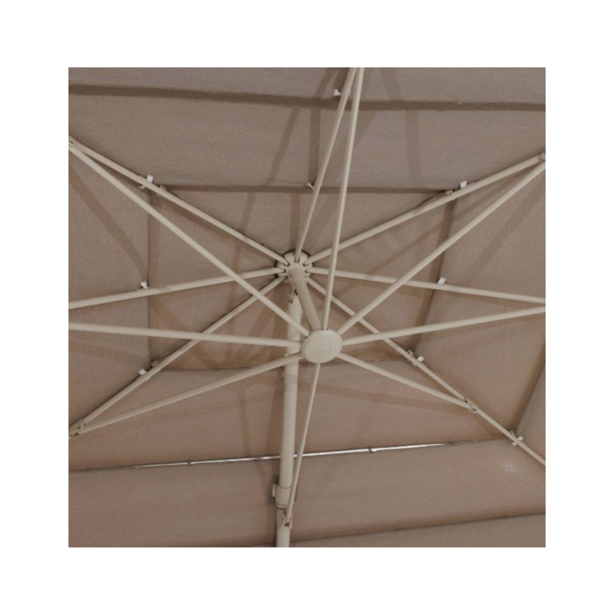 Parasol déporté rectangulaire multi-toile « Melhia » lin 4 x 3m en aluminium acier et oléfine – Hespéride – Image 4