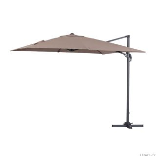 Parasol déporté « Sun 3 » – 3 x 3 m – Taupe