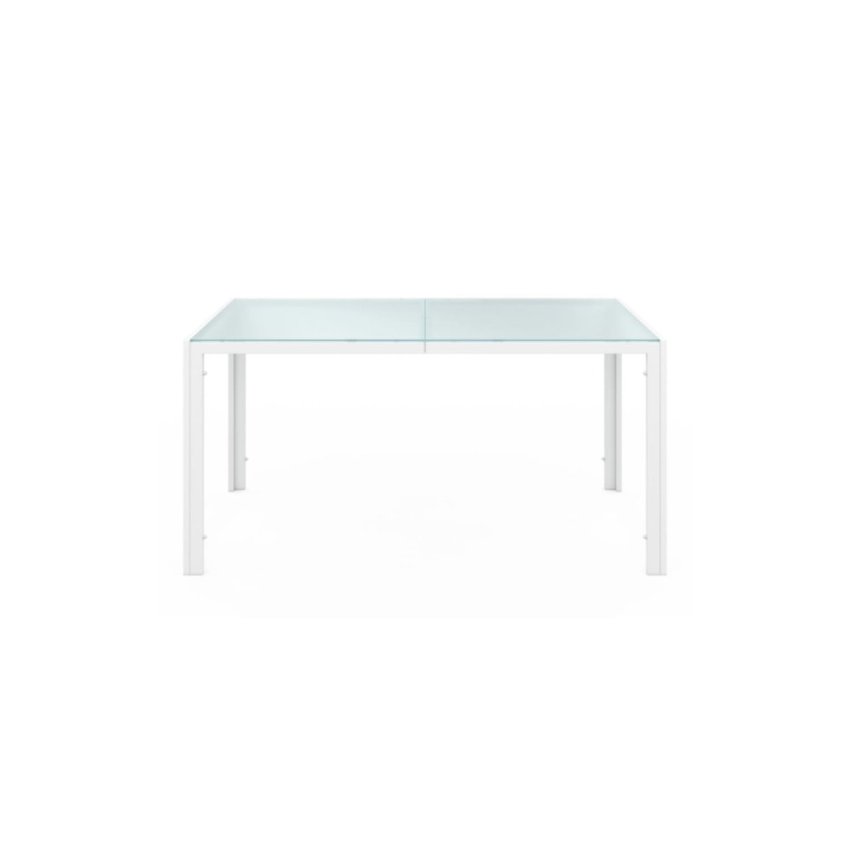Salon de jardin MADRID table 150 CM et 6 chaises empilables blanc et beige – Image 5